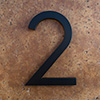 modern house numbers 2 in black