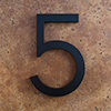 modern house numbers 5 in black